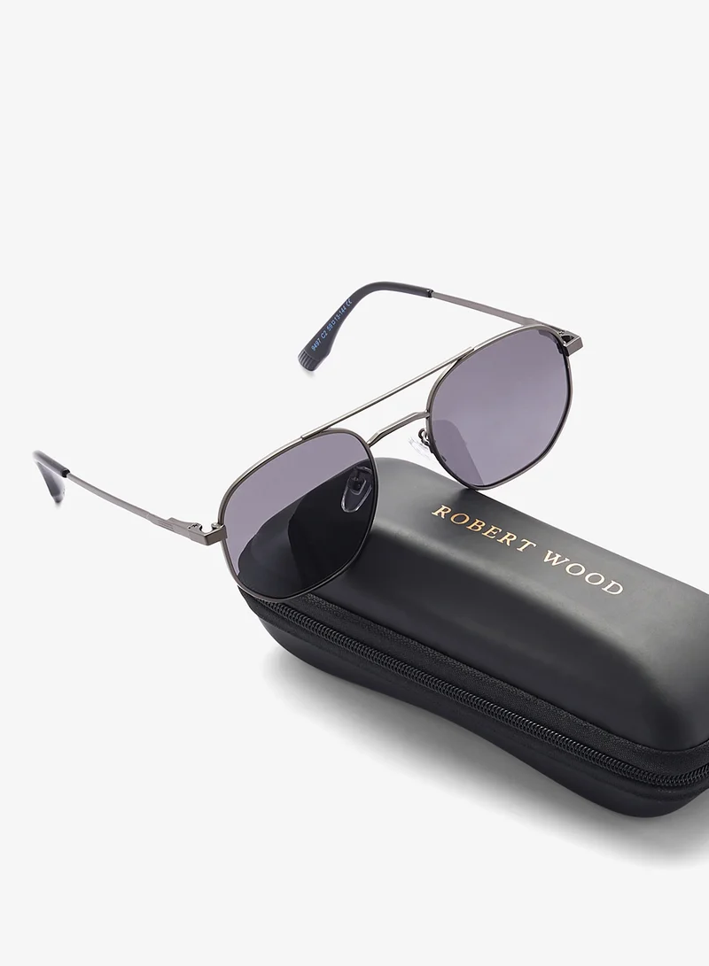 Robert Wood Polarized Lens Square Aviator Sunglasses