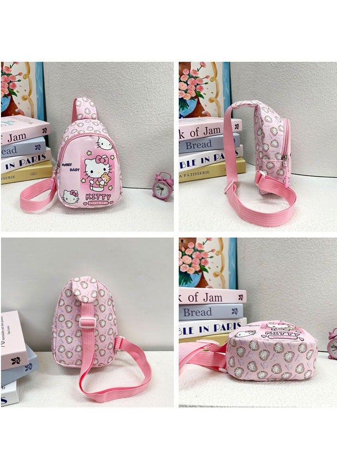 Sanrio Pink Hello Kitty Pattern Kids' Breathable, Sweat-Proof & Anti-Theft Crossbody Bag - Lightweight Sport Chest Bag with Cartoon Print, Mini Waist Pack for Elementary Students - Image 5