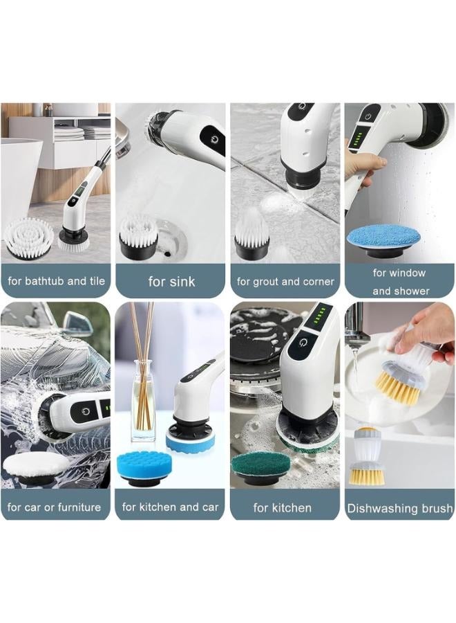Eoptify Cordless Electric Spin Scrubber Cleaning Brush with 7 Replaceable Brush Heads,& Adjustable Extension Arm up to 4ft 2 Speed Bathroom, Shower, Floor, Tile,Easy to Use & Rechargeable - Image 4