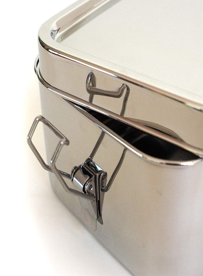 ECOlunchbox Bento Wet Box (Large Rectangle, 40 oz) - Leak Proof Stainless Steel Lunch Container with Soft Close Clips & Removable Silicone Gasket - Plastic Free, Dishwasher & Oven Safe - Image 4