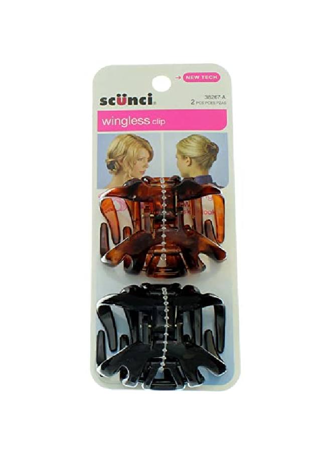 Scunci مشبك فك الأخطبوط بدون أجنحة - قد تختلف الألوان - 2 قطع لكل عبوة (عبوة واحدة) - Image 2