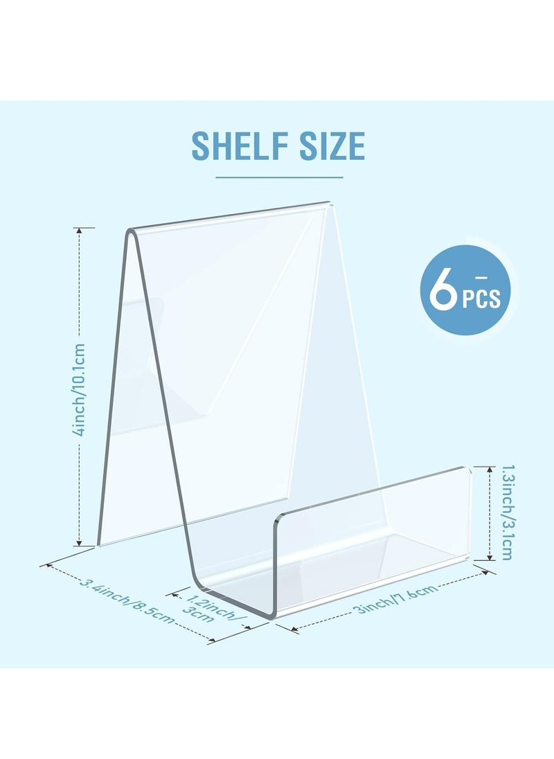 Oasisgalore 6 Pack Clear Acrylic Book Stand, Display Easel for Albums, CDs, Magazines, Postcards, Art,Tablet.  - Image 2