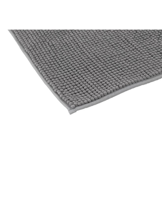 Five Simply Smart Anti-Slip Rectangular Chenille Bath Mat Grey 50 x 80 cm 138043H - Image 2