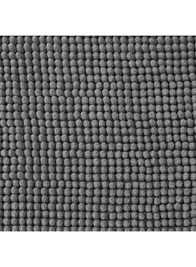 Five Simply Smart Anti-Slip Rectangular Chenille Bath Mat Grey 50 x 80 cm 138043H - Image 3