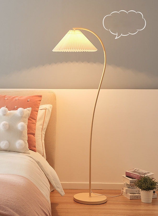 keke Retro Study and Living Room Style Floor Lamp with Pleated Lampshade with 12W Remote Control - Image 3