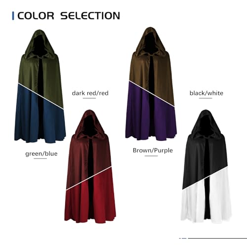 HOMELEX Renaissance Hooded Cloak Halloween Medieval Costume Cosplay Short Cape for Men and Women - Image 5