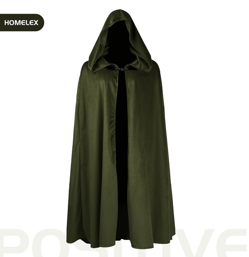 HOMELEX Renaissance Hooded Cloak Halloween Medieval Costume Cosplay Short Cape for Men and Women - Image 2