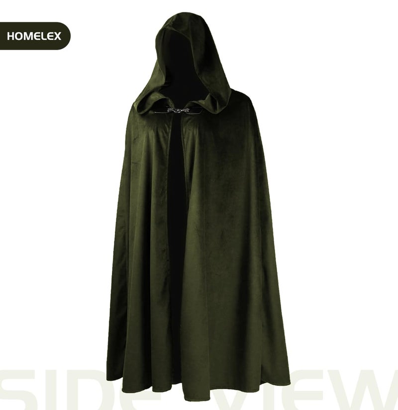 HOMELEX Renaissance Hooded Cloak Halloween Medieval Costume Cosplay Short Cape for Men and Women - Image 3
