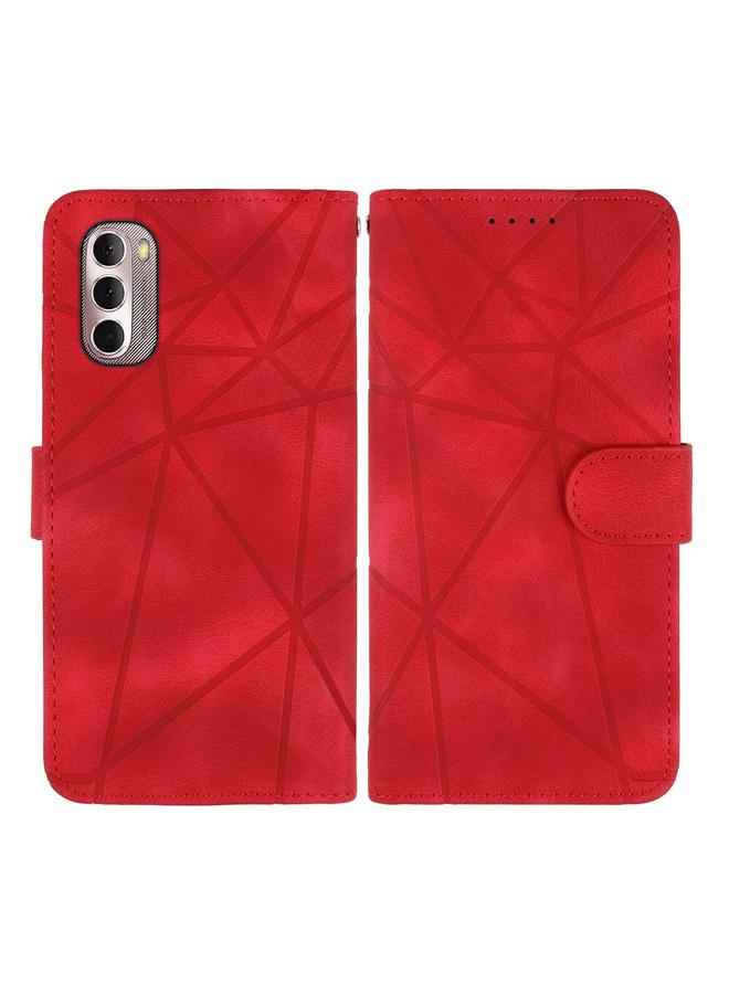 S-TOP Case For Motorola Moto G Stylus 4G 2022 Skin Feel Geometric Lines Leather Phone Case - Image 2