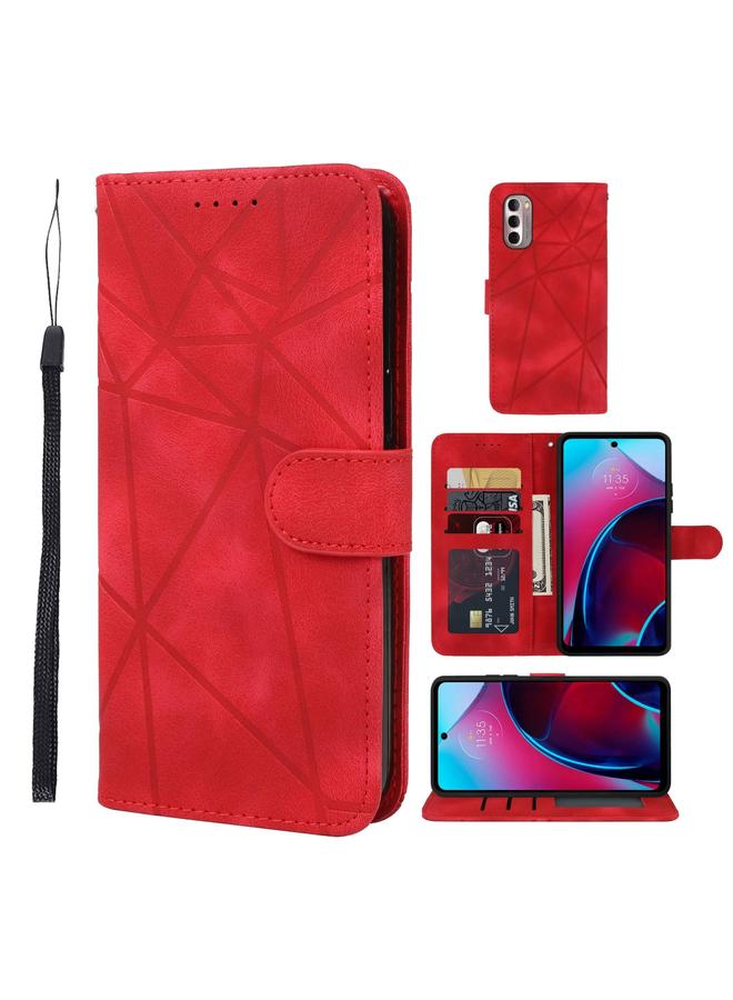 S-TOP Case For Motorola Moto G Stylus 4G 2022 Skin Feel Geometric Lines Leather Phone Case - Image 1
