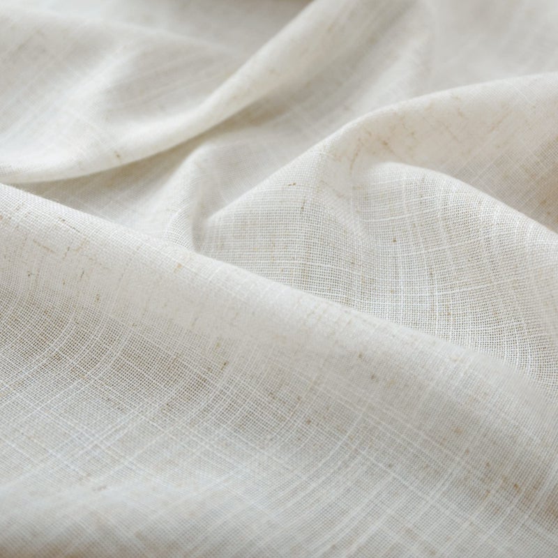 KOUFALL Natural Linen Curtains 63 Inch Length for Living Room 2 Panels Bronze Gommet Light Filtering Semi Sheer Curtain for Bedroom Kitchen Cream - Image 4