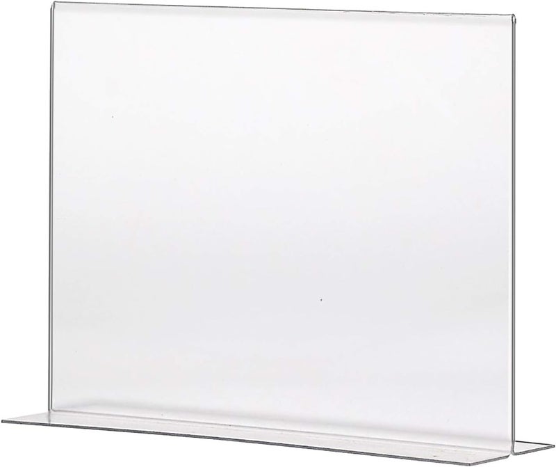 Deflecto 69301 Stand Up Sign Holder Bottom LoadLandscape11Inch x812InchClear - Image 1