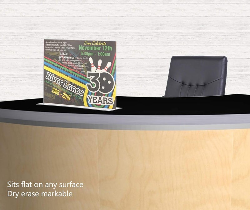 Deflecto 69301 Stand Up Sign Holder Bottom LoadLandscape11Inch x812InchClear - Image 2