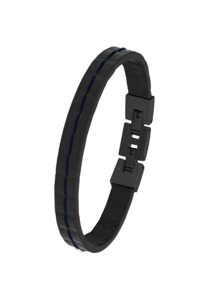 Blue Leather Bracelet for Men