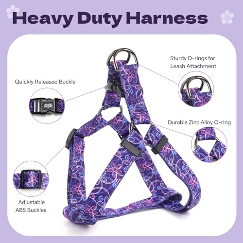 QQPETS Dog Harness Leash Set Adjustable Heavy Duty No Pull Halter Harnesses for Small Medium Large Breed Dogs Back Clip Anti-Twist Perfect for Walking - Image 3