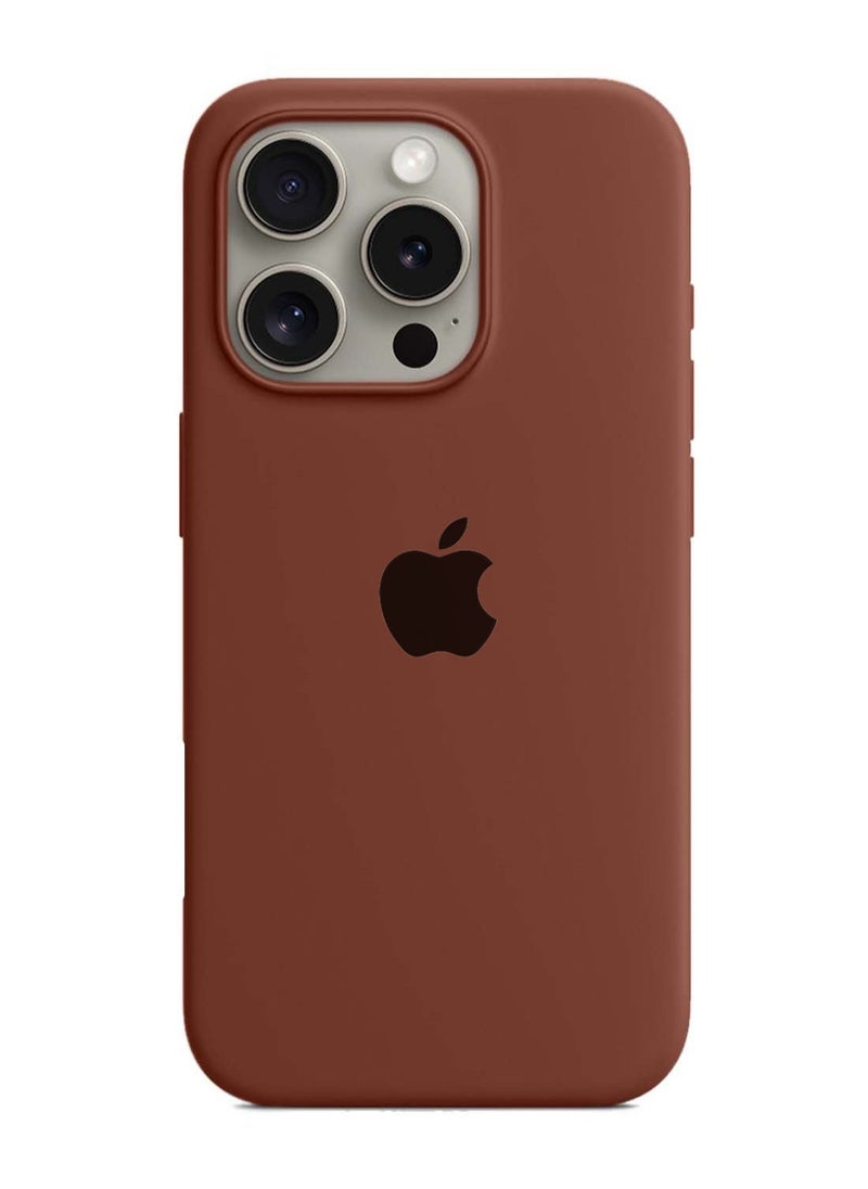 Wtech Apple iPhone 16 Pro Max 2024 Premium Soft Liquid Silicone Case Cover - Brown 