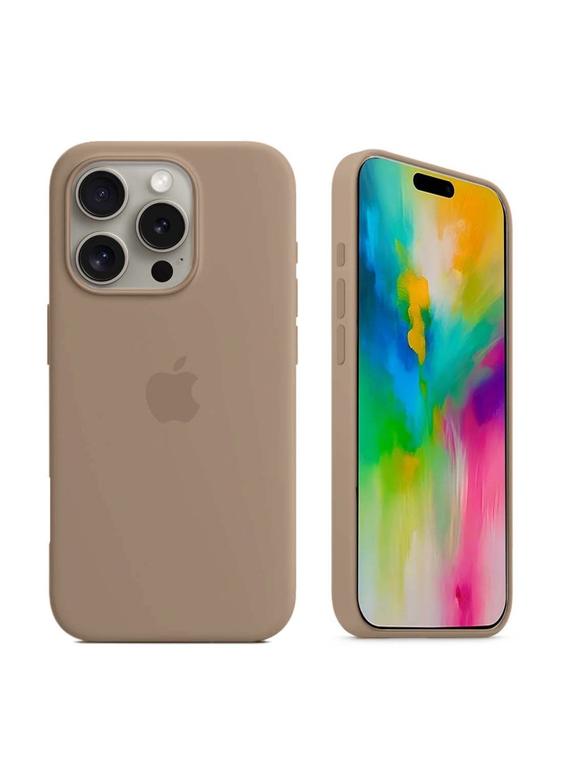 دبليو تيك غطاء الحماية سائل سائل ناعم لآيفون 16 برو ماكس 2024 من أبل - بني