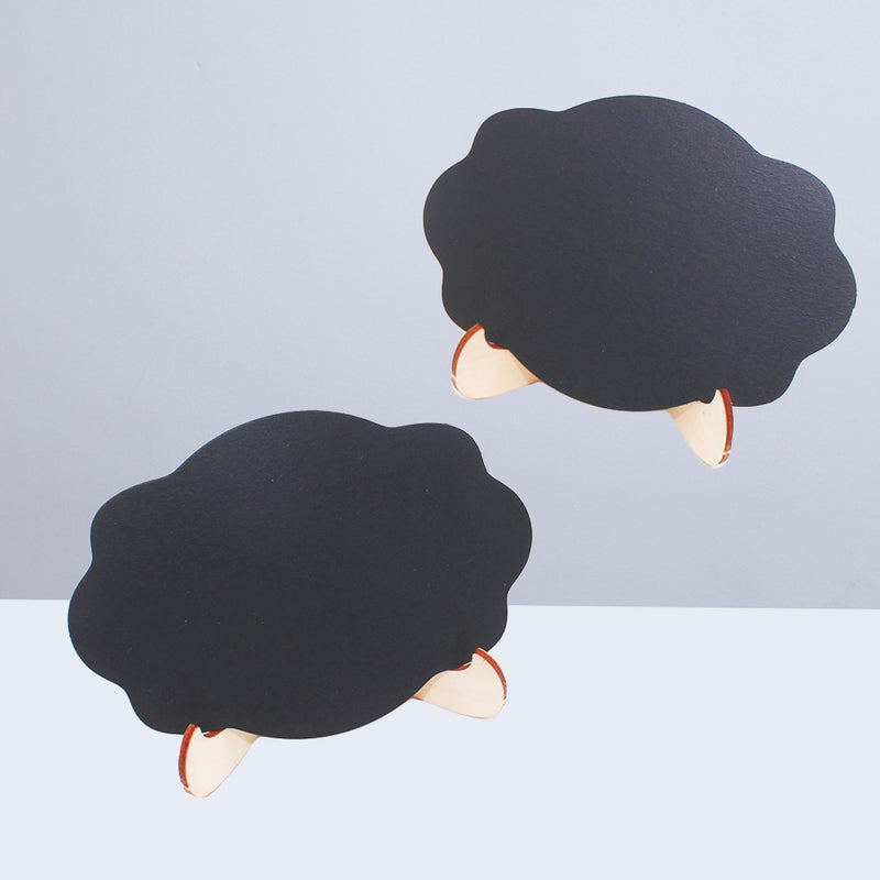 10Pcs Cloud Pattern Creative Mini Chalkboard with Stand-Wooden Framed Blackboard Message Board Home Artware for Wedding and Kitchen - Image 3