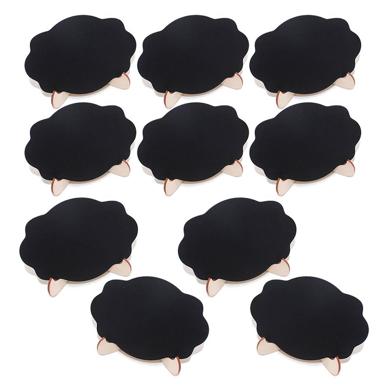 10Pcs Cloud Pattern Creative Mini Chalkboard with Stand-Wooden Framed Blackboard Message Board Home Artware for Wedding and Kitchen - Image 1