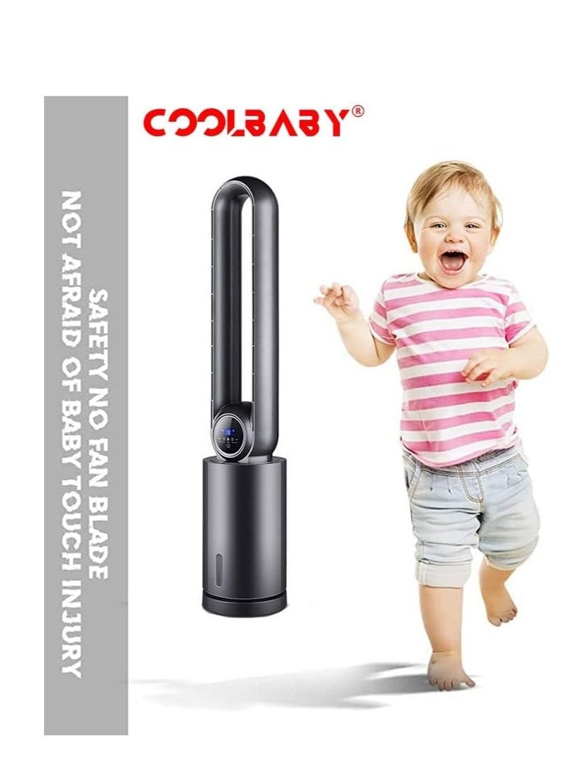 Cool Baby - COOLBABY Bladeless Fan, Household Air Conditioning Fan Floor Water Cooled Fan, Tower Fan, Bladeless - Image 1