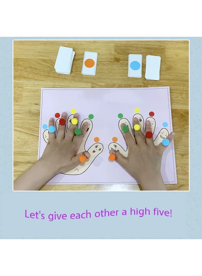 لعبة ذكاء الأصابع لمطابقة الألوان مع 20 حلقة و20 بطاقة لتطوير المهارات الحركية الدقيقة - Image 5