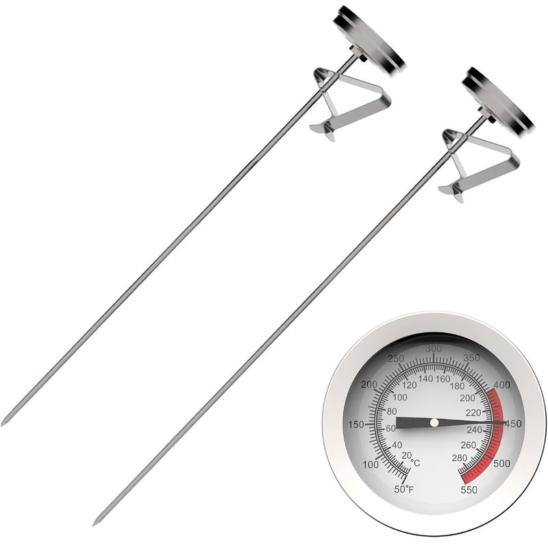 Anicooking Candy Thermometer with Pot Clip and 8 Inch Probe (2 Packs)- Best Oil Thermometer for Frying,Candy Thermometer for Candy Making for Tall pots,Candle,Candy Making,Deep Frying - Image 1