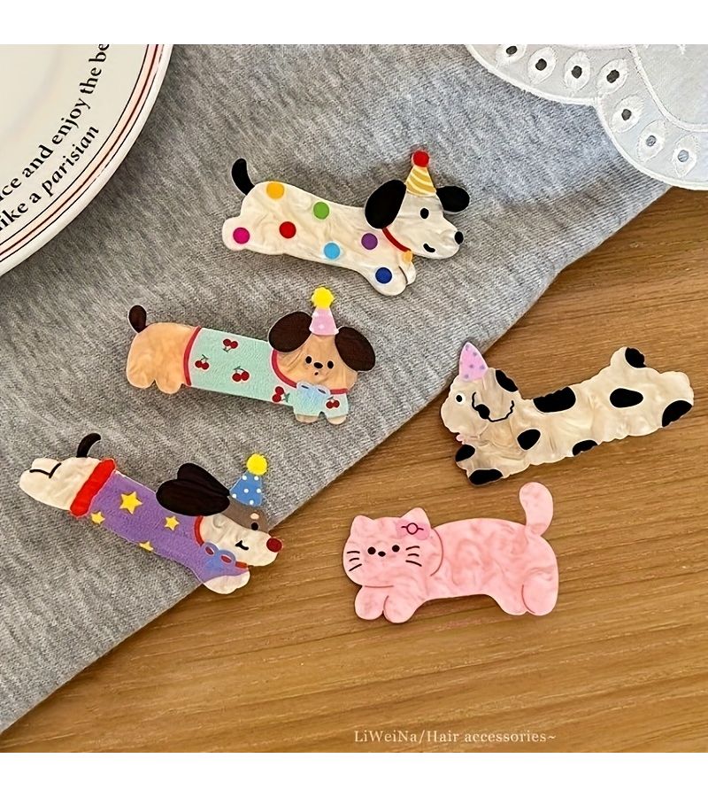 3pcs Puppy Hair Clips Cute Cartoon Animal Hair Clip Set Sweet Hair Accessories - Image 1