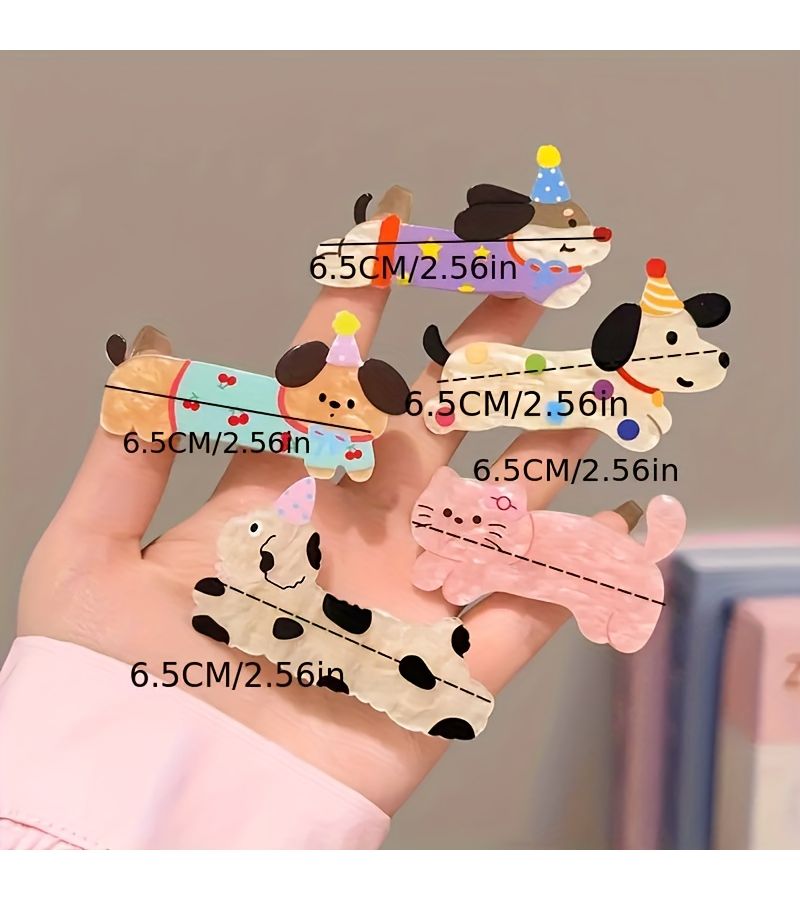 3pcs Puppy Hair Clips Cute Cartoon Animal Hair Clip Set Sweet Hair Accessories - Image 4