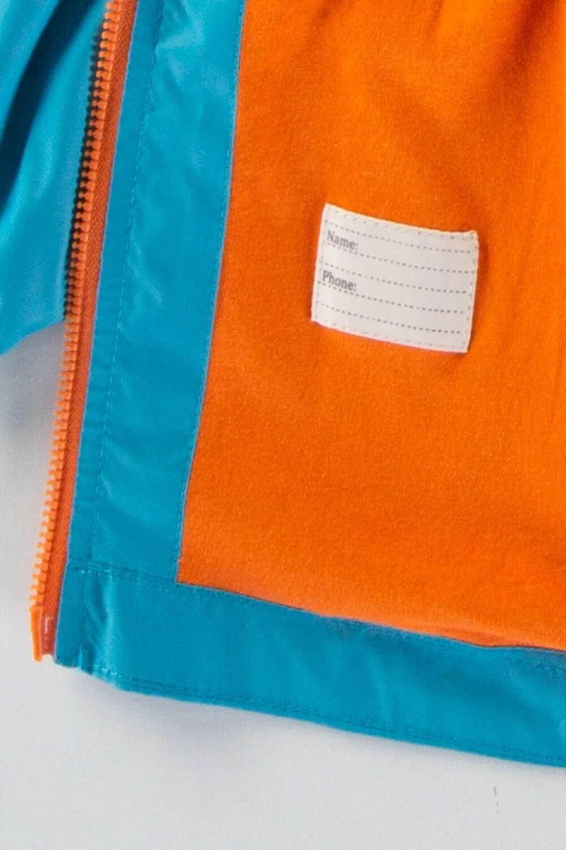 Podium Giyim Podium Clothing Cute Cotton Lined Pocket Hooded Kids Raincoat Coat