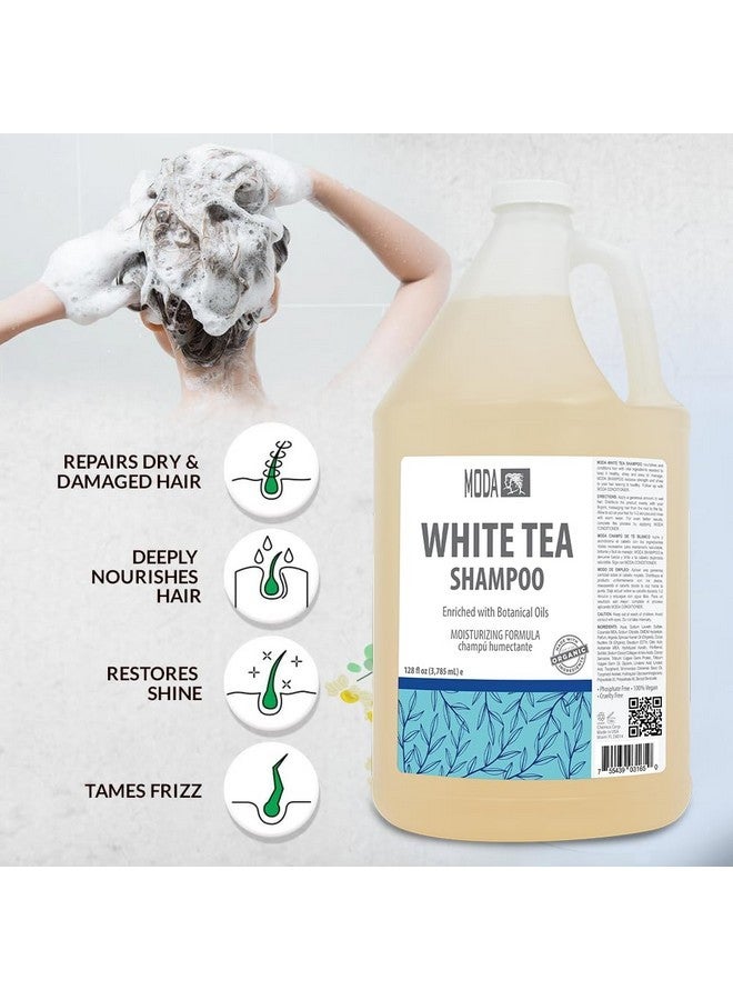 MODA Shampoo - Moisturizing Shampoo for All Hair Types, White Tea - 128Oz, Professional - Deeply Cleanses and Conditions, Strengthens, Restores and Shine your Hair - Image 2