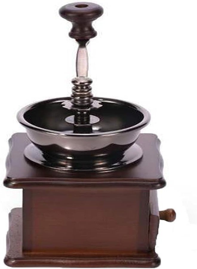 Eitonbu Wooden Manual Coffee Grinder Vintage Style Hand Coffee Mill Burr Coffee Grinder with Ceramic Hand Crank,Wooden Manual Coffee Grinder Cleaning Brush (Dark Brown Upgraded Version) - Image 5