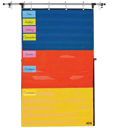 School Smart Adjustable Pocket Chart, 60 x 34 Inches - Image 1