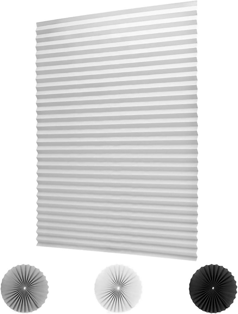 LUCKUP 3 Pack Cordless Light Filtering Pleated Fabric Shade,Easy to Cut and Install, with 6 Clips (48"x72" - 3 Pack, White) … - Image 1