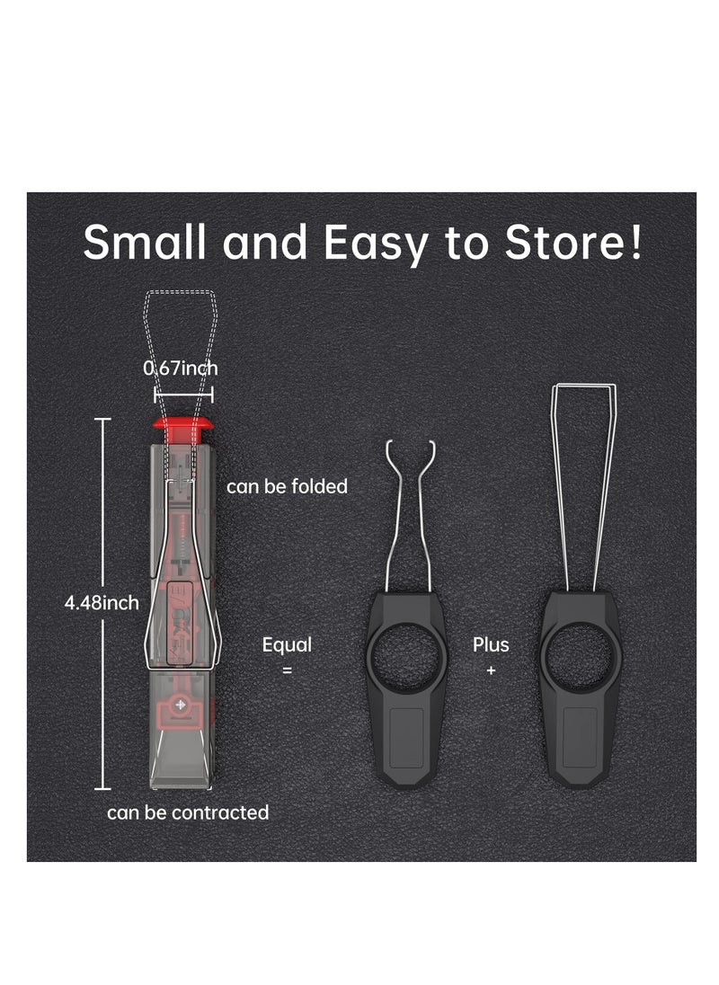 SYOSI - 2-in-1 Switch Puller, Keycap Puller for Mechanical Keyboard, 304 Stainless Steel Key Cap Removal Tool, Easily Remove and Replace Gaming Keyboard Switches and keycaps, Black Translucent - Image 1