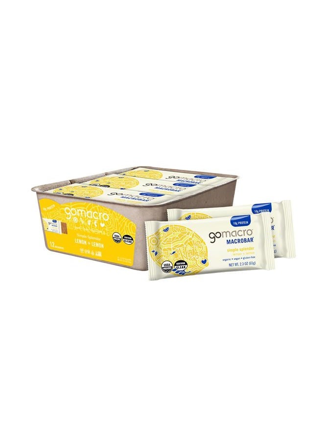 GoMacro MacroBar Organic Vegan Protein Bars - Lemon + Lemon (2.3 Ounce Bars, 12 Count) - Image 1