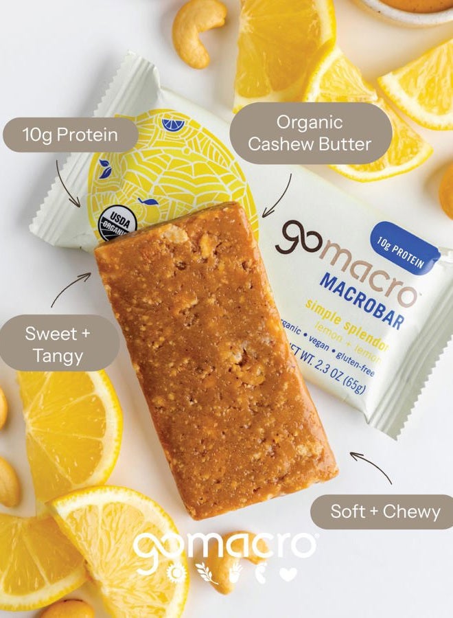 GoMacro MacroBar Organic Vegan Protein Bars - Lemon + Lemon (2.3 Ounce Bars, 12 Count) - Image 4