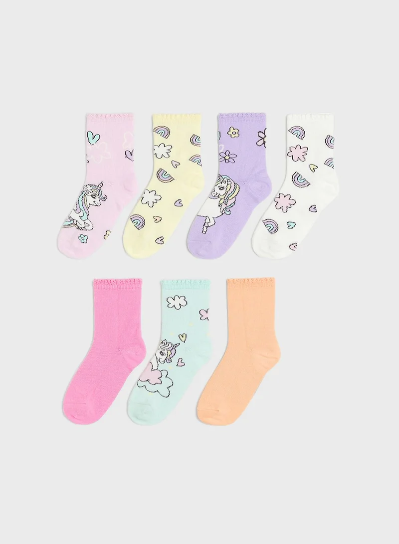 اتش اند ام Kids 7 Pack Printed Socks