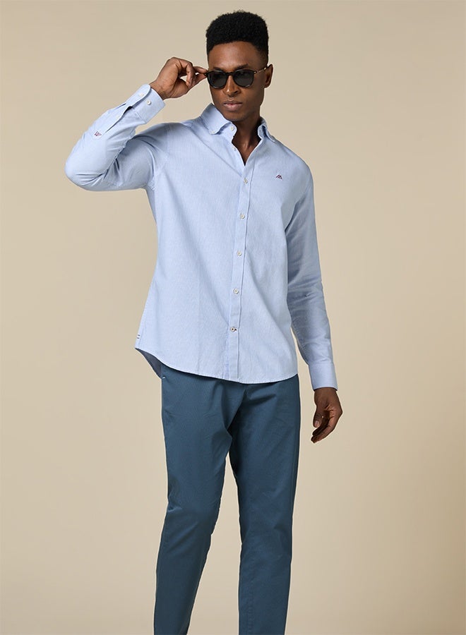 Mannerism The Airy Pinstripe Sky Blue Oxford Shirt with Soft, Light Texture - Image 5