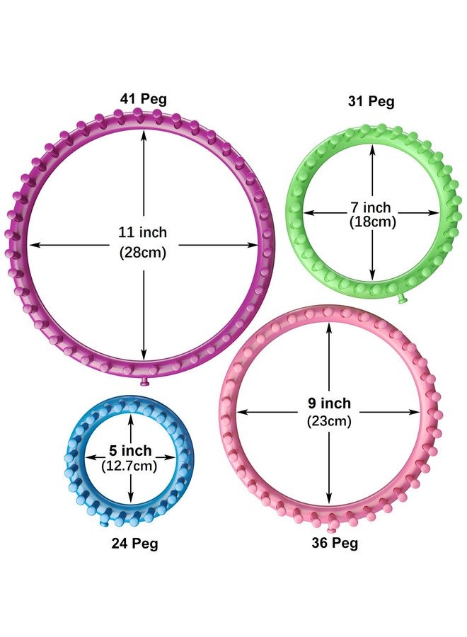READAEER Round Knitting Looms Set Craft Kit Tool with Hook Needle and Pompom Maker - Image 3