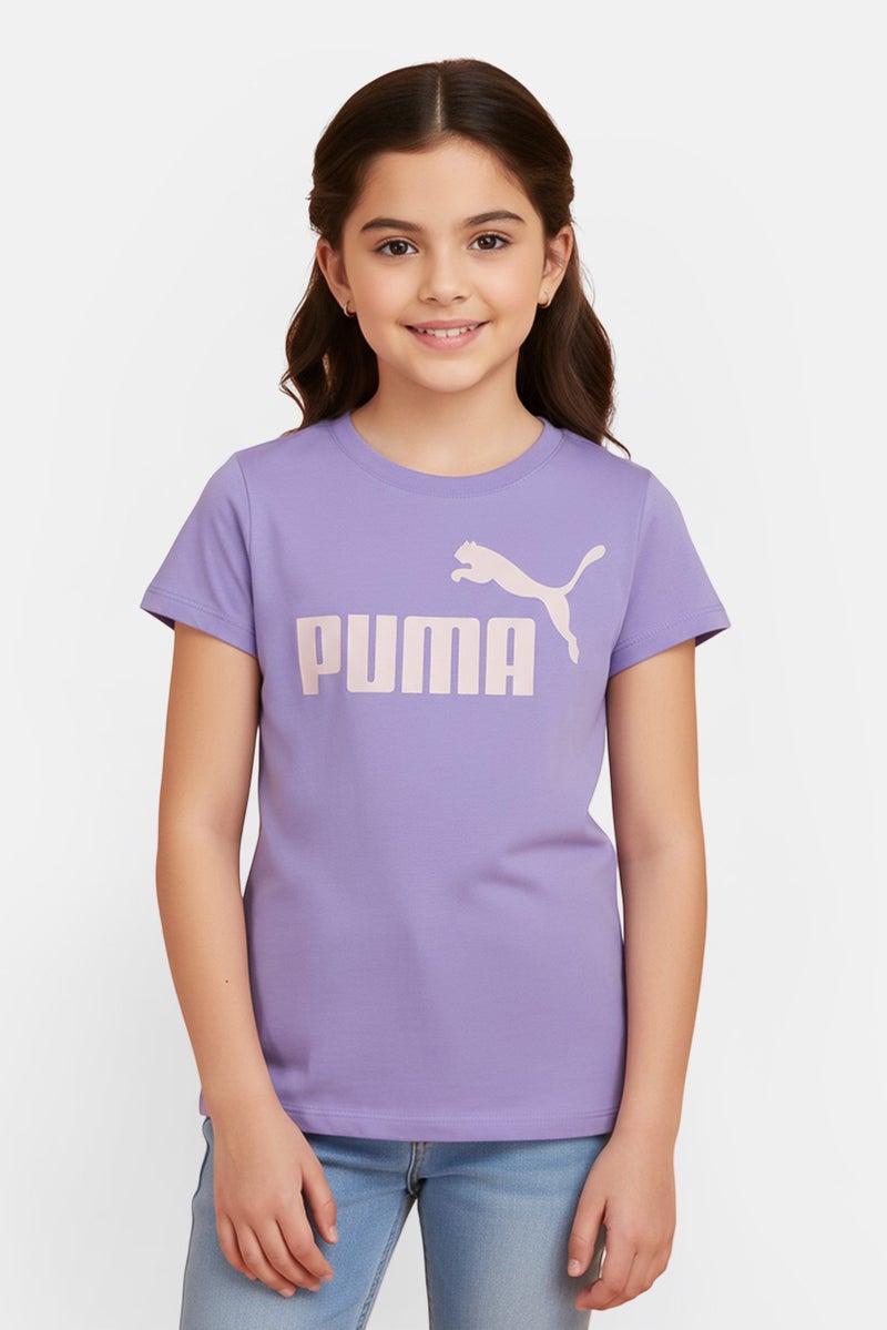 PUMA ملابس رياضية للبنات للأطفال تي شيرت قصير الأكمام في الهواء الطلق، لافندر - Image 1
