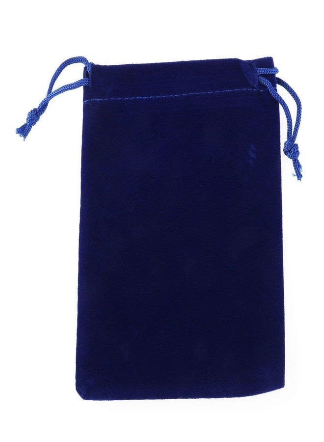 True Wings Velvet Potli Bags for Gifting| Small Drawstring Jewellery Pouch | Velvet Gift Bags for Wedding Return Gifts Women Traditional Function Décor (Blue, pack of 20) - Image 4