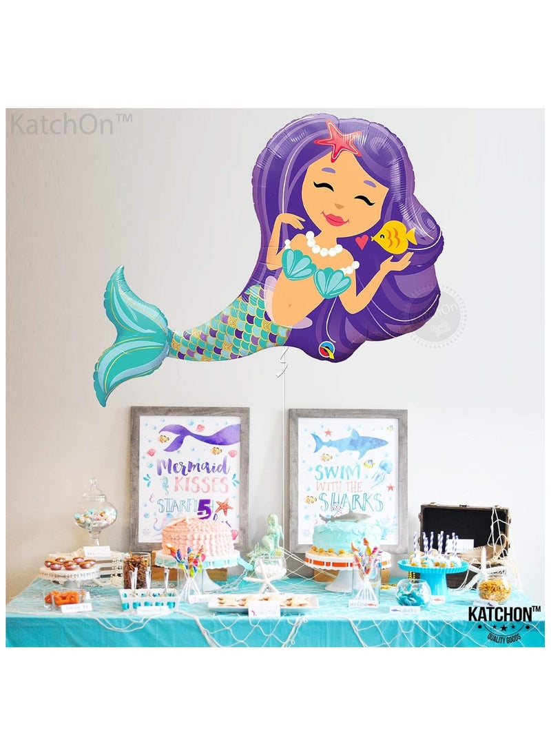 KATCHON Mermaid Balloon Pack of 1 38 Inch | Mermaid Birthday Decorations  - Image 3