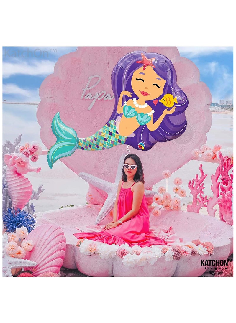 KATCHON Mermaid Balloon Pack of 1 38 Inch | Mermaid Birthday Decorations  - Image 5