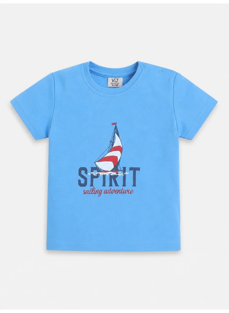 Victor And Jane  Infant Boys “Spirit” Print Cotton Pajama Set – T-Shirt & Pajama Pants Nightwear for Men | Best Price UAE
