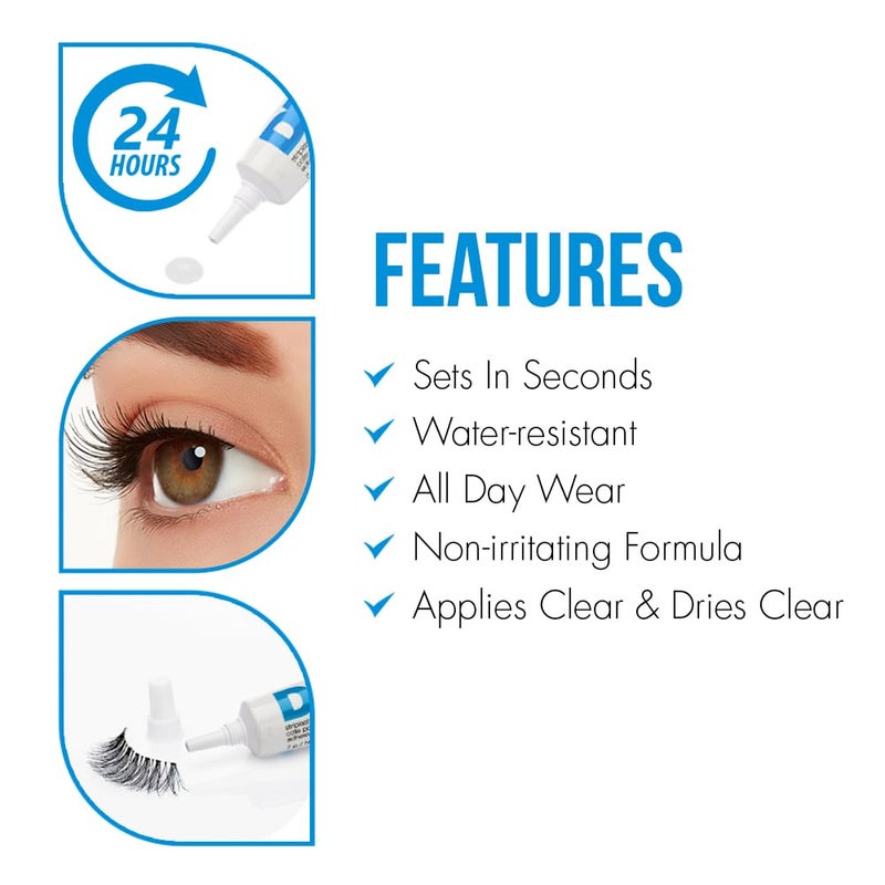 DUO Strip Lash Adhesive, Clear/White - Strong Hold, Waterproof Lash Glue for False Lashes and Lash Clusters, Long-Lasting, Quick-Drying, Invisible Finish, 0.25 oz - Image 4