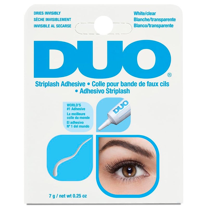 DUO Strip Lash Adhesive, Clear/White - Strong Hold, Waterproof Lash Glue for False Lashes and Lash Clusters, Long-Lasting, Quick-Drying, Invisible Finish, 0.25 oz - Image 1