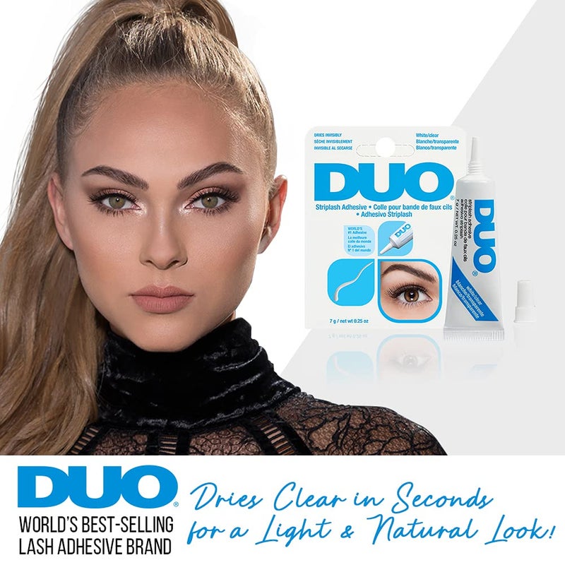 DUO Strip Lash Adhesive, Clear/White - Strong Hold, Waterproof Lash Glue for False Lashes and Lash Clusters, Long-Lasting, Quick-Drying, Invisible Finish, 0.25 oz - Image 2