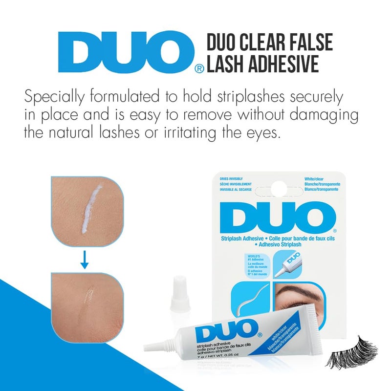 DUO Strip Lash Adhesive, Clear/White - Strong Hold, Waterproof Lash Glue for False Lashes and Lash Clusters, Long-Lasting, Quick-Drying, Invisible Finish, 0.25 oz - Image 3
