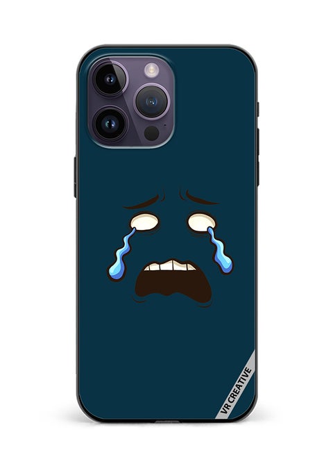 Protective Case Cover For Apple iPhone 15 Pro Crying Face Design Multicolour