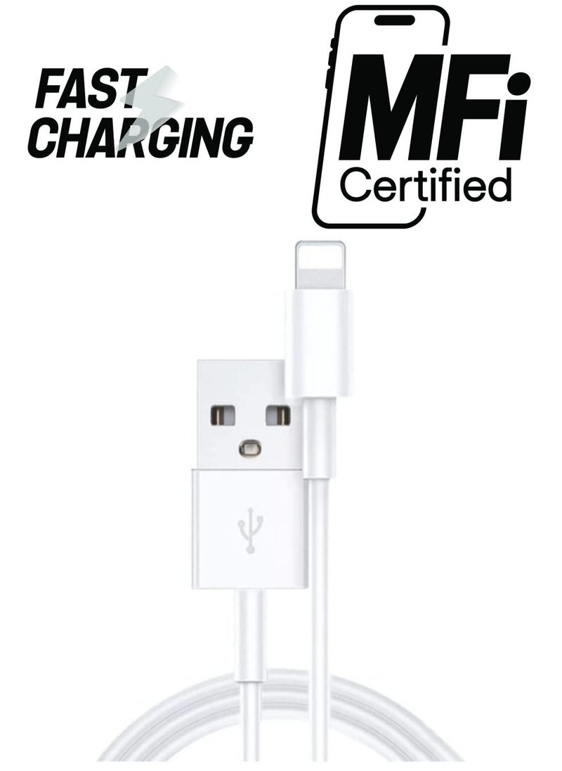 ELTRAZONE Certified Lighting Cable,1M Short Lighting to USB Cable Fast Charging & Syncing iPhone Cord for iPhone SE 2020 14  Pro max  Xs Max X 8Plus 7Plus iPad -White - Image 1